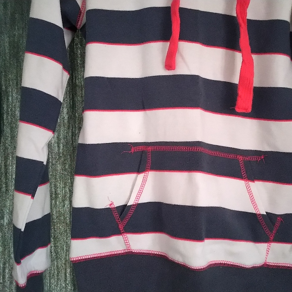 Pink, White, & Blue Striped Hoodie - Picture 3 of 7